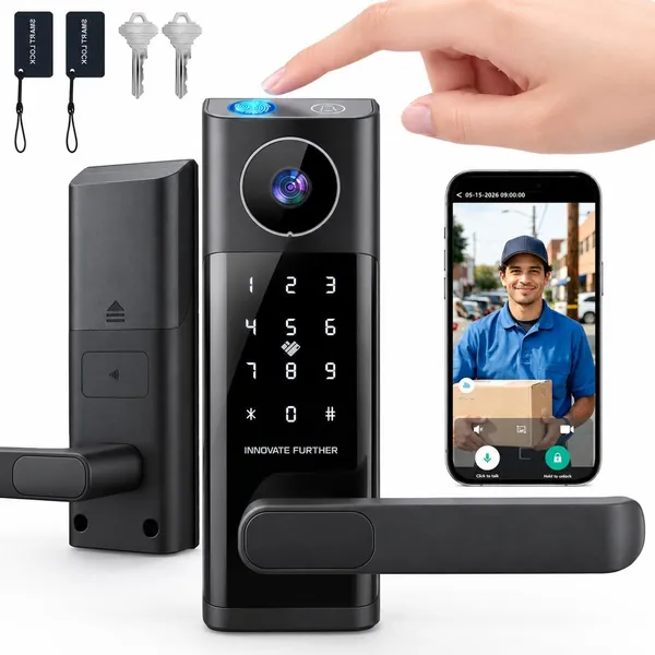 WRYDAO SLC20 Smart Door Lock with Video Doorbell & Fingerprint